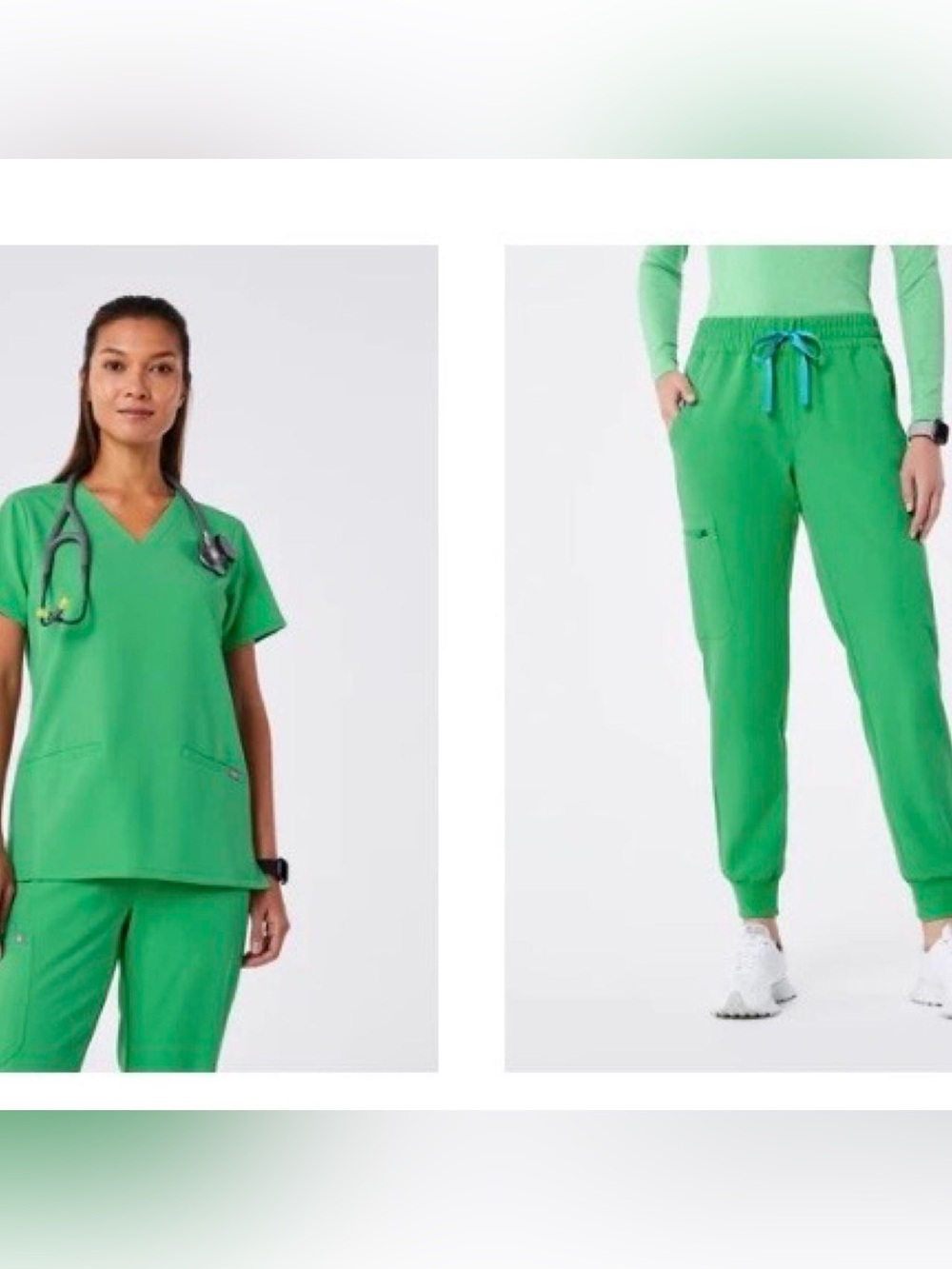 FIGS limited edition Emerald green Catarina top and joggers set, never worn